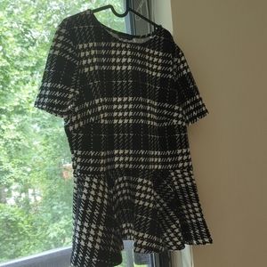 SHEIN Plus Plaid Peplum Top 2x